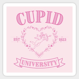 Cupid University T-Shirt, Cute Valentine's Day Shirt, Cute College Sweatshirt Classic T-Shirt, Neon Pink Sticker